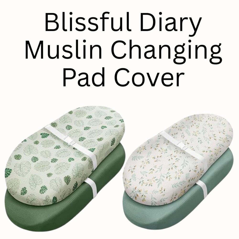 Blissful Diary Muslin Changing Pad Cover Soft Baby Diaper Change Table 4 Pk NEW
